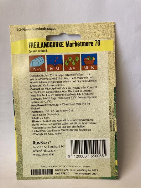 Freilandgurke Marketmore - Samen - Demeter Gurkensamen biologischer Anbau Gurke